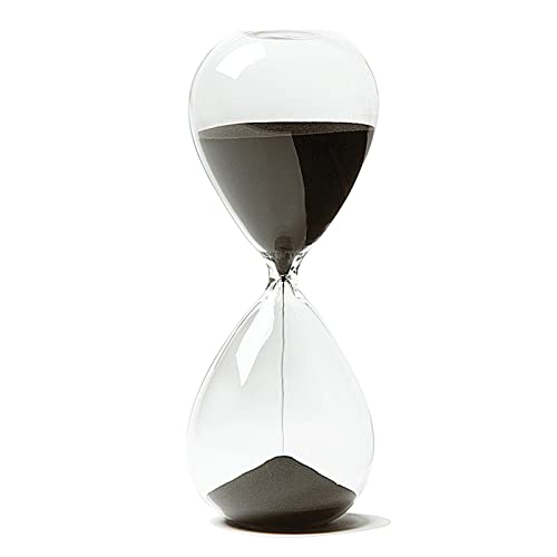 Hourglass, HoveBeaty Hand-Blown Sand Timer Set for Time Management 15 Minutes Durable Glass Construction (15 min, Black)