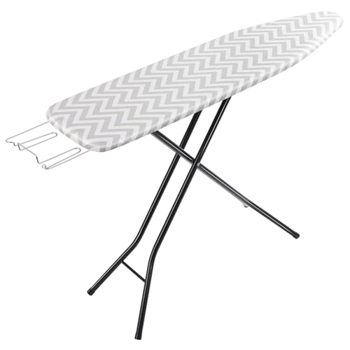 Amazon Basics Full-Size Ironing Board - 4-Leg Fold-Up, Chevron Removable Cover, 60