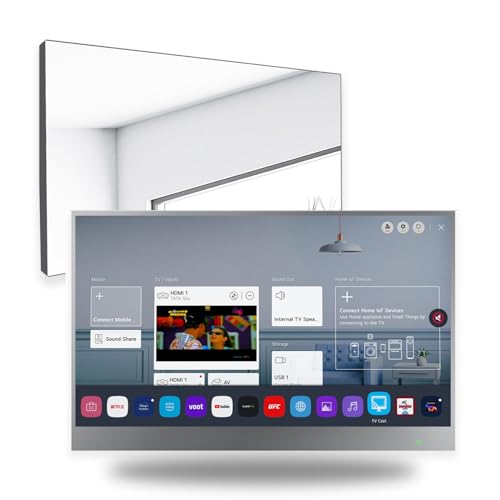 elecsung 22inch Smart Mirror Bathroom TV webOS 1080P Waterproof with Integrated HDTV(ATSC) Tuner, Built-in Alexa, Speakers, Wi-Fi and Bluetooth,SS215U22-A016 Model 2024