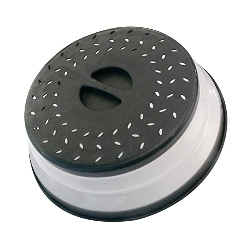 Collapsible Microwave Splatter Cover, 10.5 Inch, Dishwasher-safe, Microwave Plate Cover With Steam Vent,BPA-Free Silicone & Plastic(black)