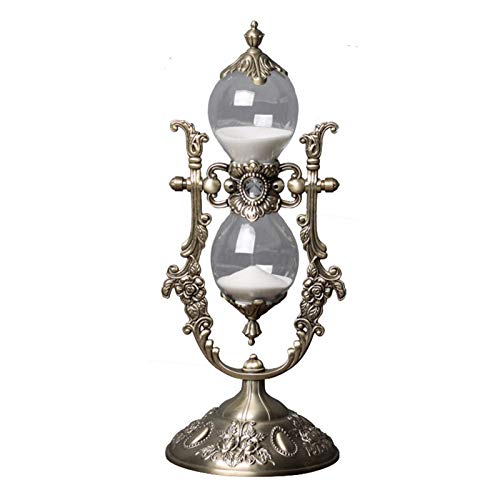 Hourglass Timer, 15 Minutes Embossed Golden Hourglass Timer,Used for Vintage Home Decoration, Office/Desk Decoration, Kitchen Wedding Gifts (P1-G42U-8VJR)