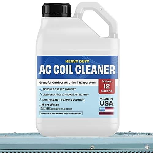 Maplefield Heavy-Duty AC Coil Cleaner, 1 Gallon Air Conditioner Solution for Outdoor Units & Evaporator Coils, No Rinse Formula (Makes 12 Gallons)