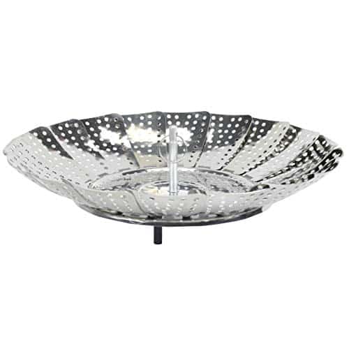 Chef Craft Classic Steamer Basket, 6 inch Diameter 9.5 inch Expanded, Stainless Steel