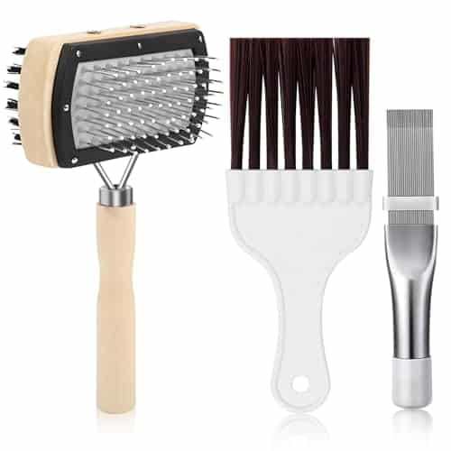 3Pcs Air Conditioner Condenser Fin Cleaning Brush Refrigerator Coil Cleaning Brush Supplies, Stainless Ac Coil Cleaner, Evaporator Coil Cleaner, Mini Split Cleaning Kit Fridge Cleaner Tool