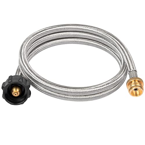 SHINESTAR Propane Hose Adapter & 5 FT Braided Hose for Buddy Heaters, Coleman Stoves, Blackstone 17