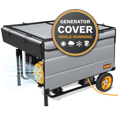 IGAN Generator Covers While Running for most 3500w-12000w Generators - Ultra Heavy Duty Generator Covers for Outside - Portable Waterproof Generator Cover, Generator Enclosure Outdoor Gray