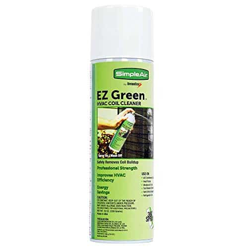SimpleAir EZGA EZ Green Biodegradable HVAC and Air Conditioner Coil Cleaner Foam Aerosol Spray, 360 Degree Nozzle, 19 fl. oz, Clear