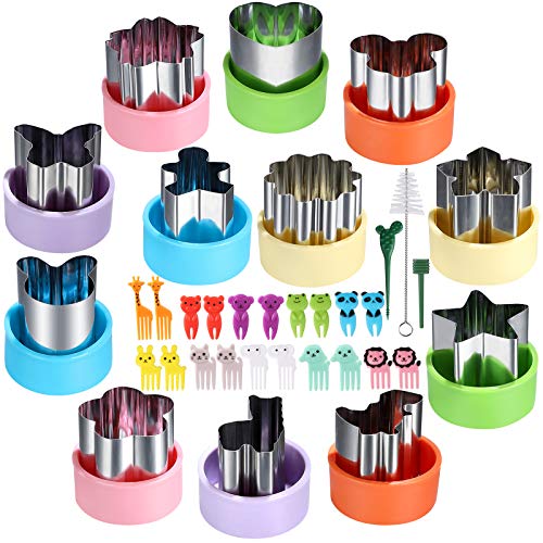 FIRETREESILVERFLOWER 1.5in Vegetable Cutter Shape Set-12PCS Mini Cookie Cutters Fruit Biscuit Pastry Mold Children's Baking and Food Supplement Tool Accessories.(20 Forks)