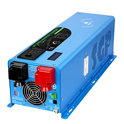 SUNGOLDPOWER 4000W 12V Pure Sine Wave Power Inverter DC 12V Input to AC 120V Output Converter, Low Frequency Inverter Charger for Home, RV, Truck, Off-Grid Solar Wind Power Inverters, Blue