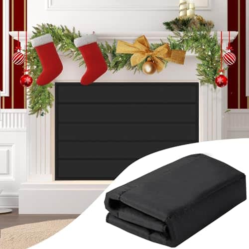 Fireplace Cover, Magnetic Fireplace Blocker Blanket Stops Heat Loss, Indoor Fireplace Draft Stopper Save Energy, Magnetic Fireplace Draft Cover for Iron Fireplace Frame (39