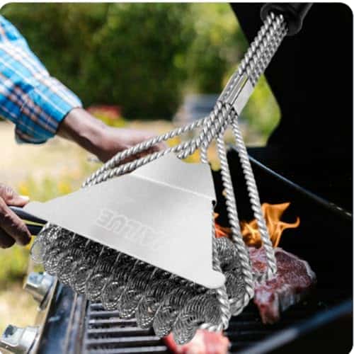 Hailue Grill Brush and Scraper Bristle Free,Stainless Steel Grill Cleaner,for All Grills,Outdoor BBQ Safe Brush,Barbecue Accessories,18