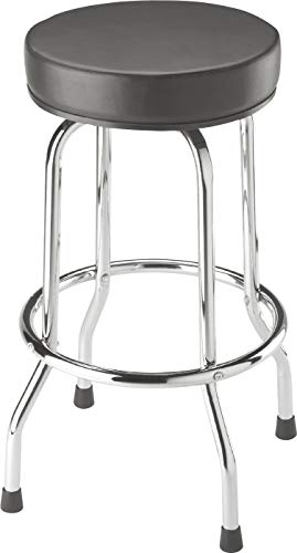 BIG RED Torin Swivel Bar Stool: Padded Garage/Shop Seat with Chrome Plated Legs, Black, 28.74
