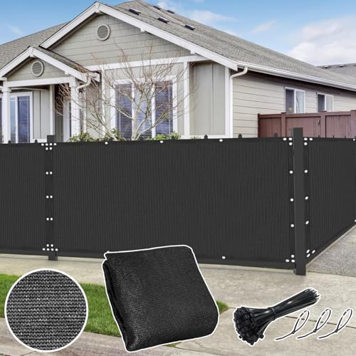 Dellna Fence Covering Outdoor Privacy Screen 4ft for Fence – Fence Privacy Screen for Balcony, Yard, Patio, Garden, Zip Ties Included Black