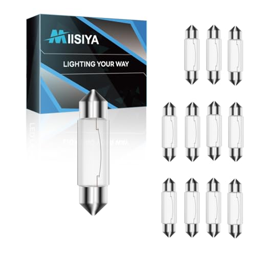 Miisiya Xenon Under Cabinet Lights T3 44MM Festoon Light Bulb, 12v 5w Xe Bulb Led Under Counter Festoon 2700K 12Pack