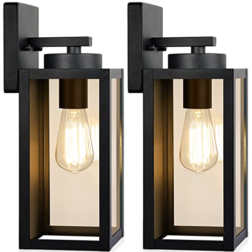 BesLowe Outdoor Wall Light Fixtures, Modern Black Exterior Wall Lanterns