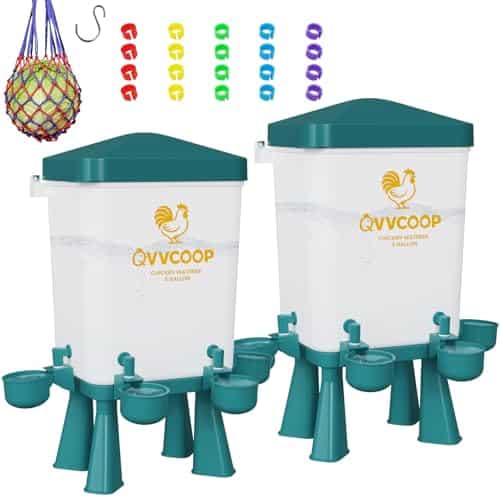 QVVCOOP 2-Pack 3 Gallon Chicken Waterer
