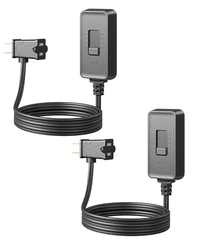 DEWENWILS Plug in Dimmer Switch for Lamp, Table Lamp Dimmer for Dimmable LED/CFL Lights and Incandescent Bulbs, Full Range Slide Control, Dimmer Extension Cord, Black, 2 Pack