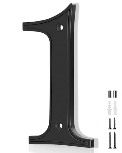 House Numbers 1, Emotionlite House Address Numbers, Black Large Modern House Numbers for Outside, Metal Mailbox Number, 5