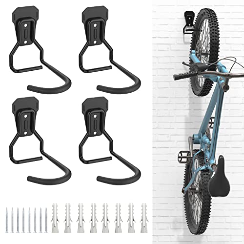 Housolution Bike Wall Mount with Fixed Hook, [4 Pack] Bike Storage Rack