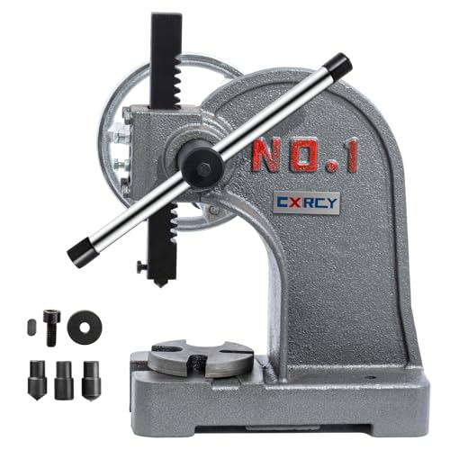 CXRCY Arbor Press 1 Ton with Hand Wheel, Cast Iron Heavy duty Manual Arbor Press 1 Ton, 5.5