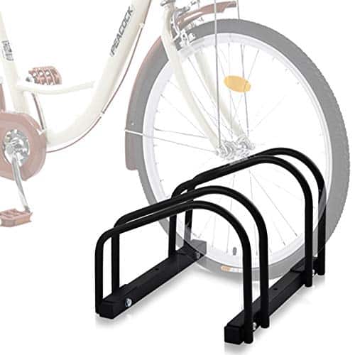 WALMANN 2 Bikes Floor Bike Stand, Bike Parking Rack Garage Bike Storage Stand Indoor/Outdoor 22-28