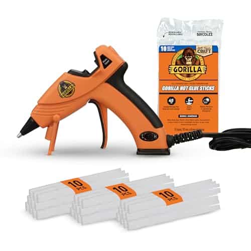 Gorilla Mini Hot Glue Gun Kit - Dual Temp, Precision Nozzle, and Easy Squeeze Trigger