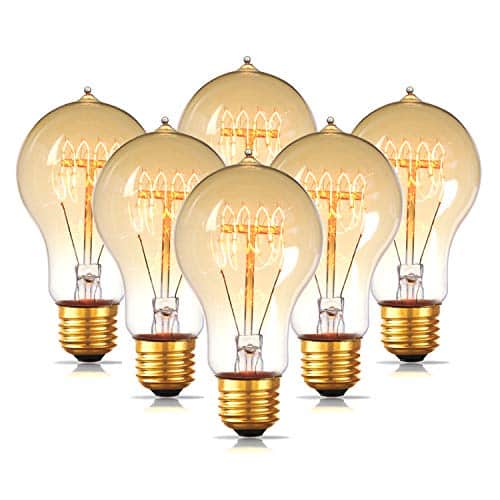 Jslinter 6-Pack Edison Light Bulb 60 Watt