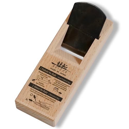 SUIZAN Kanna Japanese Wood Planer - Professional Small Hand Block Plane Woodworking tools