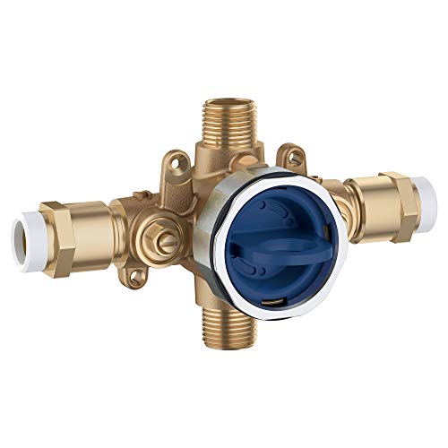 GrohSafe 3.0 Pressure Balance Valve Rough with Flush Plug with CPVC Outlets with Service Stops, Unfinished