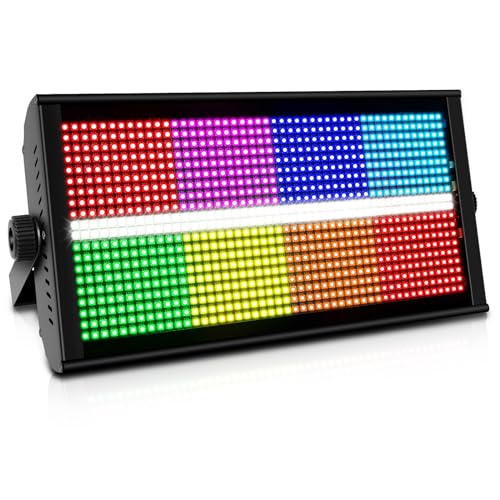 500W Stage Strobe Lights: 960LEDs RGBW 4IN1 - Metal Construction 135° Wide Coverage - Sound Activated Multi Modes - DMX & RDM Control - Great for Club Music Show Mobile DJ Wedding Party