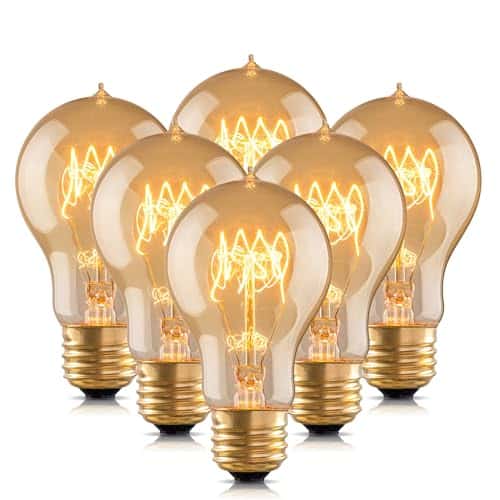 runquiz Warm Incandescent Light Bulbs 60 Watt, A19 Vintage Style Edison Bulbs E26