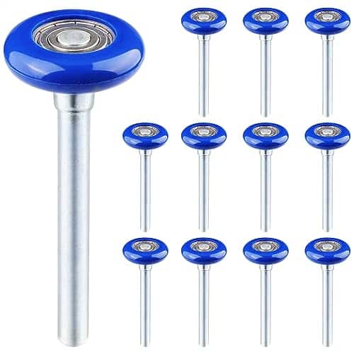 12 Pack 1.8 Inch Nylon Sealed Garage Door Rollers, Quiet/Durable and High Load, High Performance Bearing, Blue, by GENHAKON.