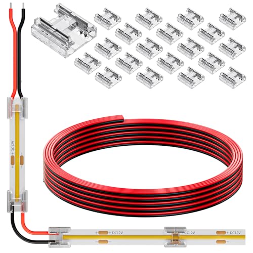 KOMIGAN 20 Pack COB 2 Pin Transparent Connector