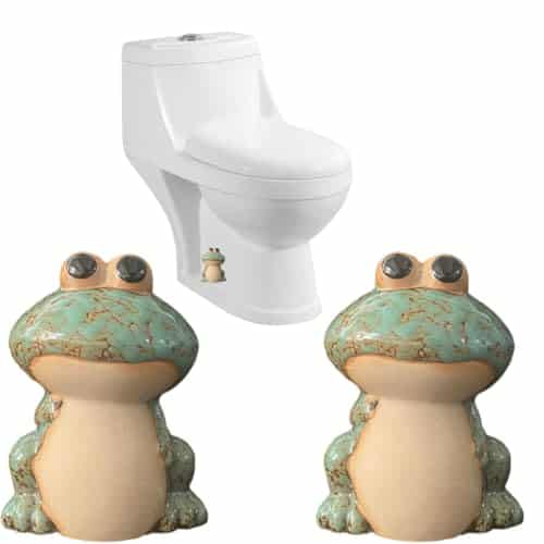 Frog Toilet Bolt Caps Ceramic Toilet Bolt Covers Decorative Toilet Screw Cover Caps, Toilet Caps for Bottom of Toilet, Cute Toilet Bowl Bolt Covers for Bathroom Decor, Easy to install (Green)
