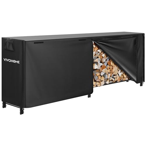 VIVOHOME Firewood Storage Rack with Cover