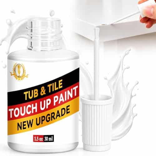 White Tub and Tile Touch Up Paint, 1.5 Fl Oz Semi Gloss Porcelain Repair Kit for Bathtub, Sink and Tile, Covers Scratches, Chips, Cracks, Countertop Paint Spots on Acrylic and Ceramic Surfaces