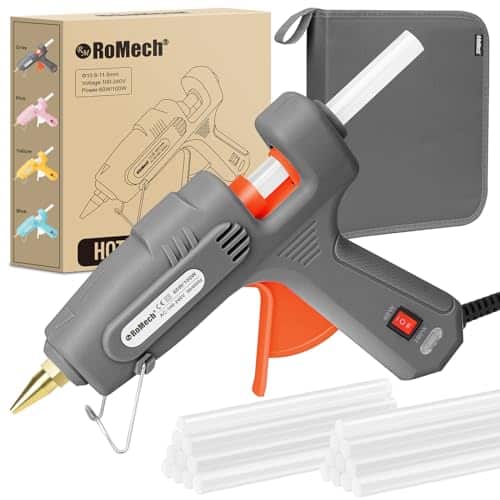 ROMECH Full Size Hot Glue Gun with 60/100W Dual Power and 21 Hot Glue Sticks (7/16