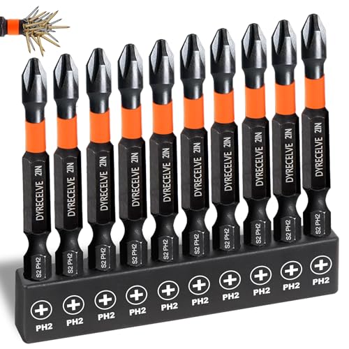 DYRECELVE 10-Piece Phillips Bits #2 Impact Set