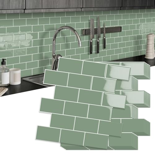 10-Sheet Thick Peel and Stick Kitchen Backsplash Tiles