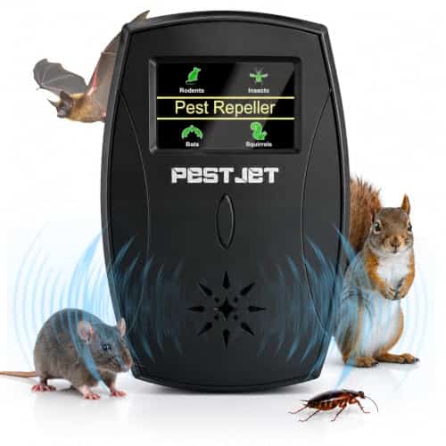 Smart Ultrasonic Pest Repeller with LCD Display – Indoor Outdoor Use – Electromagnetic Pest Control Device for Mice, Rats, Bats, Squirrels