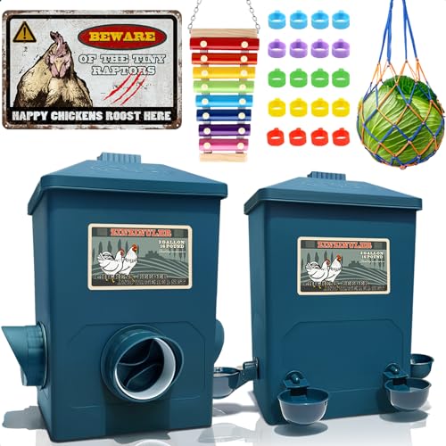 Automatic Port Chicken Feeder and Cup Waterer Set