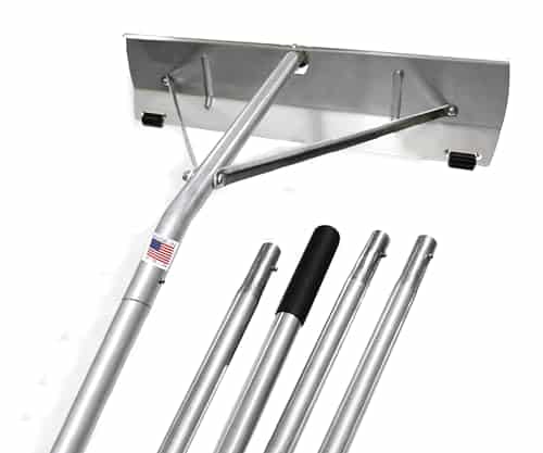 USA-Made Snow Roof Rake with Shingle Saver Rollers (20 Foot)