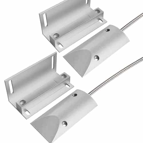 WESUA 2 Sets Overhead Garage Door Contacts Wired Magnetic Switch Alarm Sensor with 15