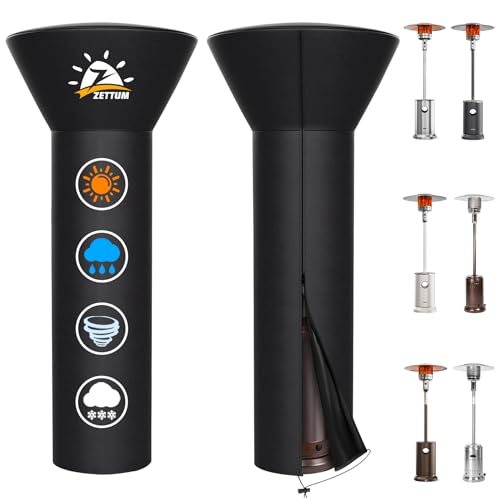Zettum Patio Heater Covers - 600D Outdoor Heater Cover with Zipper Waterproof Heavy Duty, Propane Heat Cover for East Oak, Hampton Bay, Fire Sense and More (89