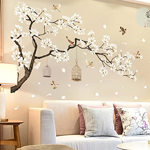 BWCXXZH Large White Flower Wall Stickers, 50