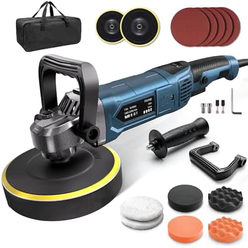 OFISPEED Buffer Polisher, 6 Inch/7 Inch 1600W Rotary Car Buffer Polisher Waxer, 7 Variable Speed 1000-3500 RPM, Detachable Handle for Waxing, Polishing & Scratch Removal