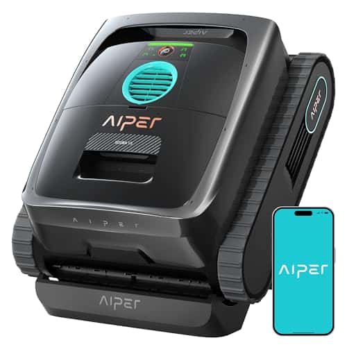 AIPER Scuba V3 AI Vision Cordless Robotic Pool Cleaner, Include Wireless Charging Dock, Smart Waterline Parking & Featherlight Design, Micromesh Multi-Layer Filtration, Grey