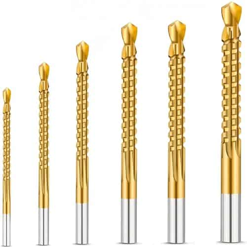 6pc Titanium Twist Drill Bit Set