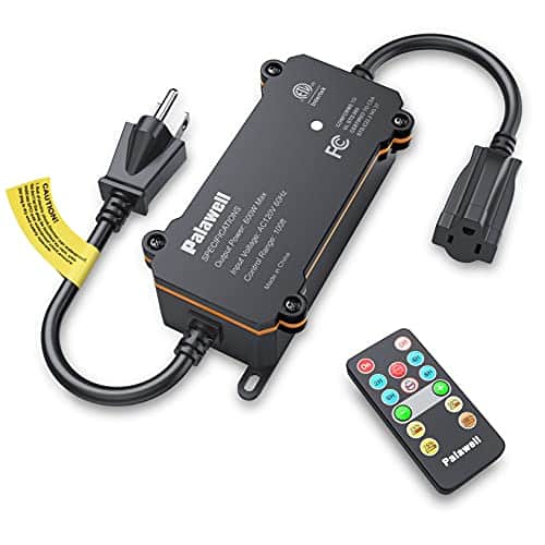Palawell Outdoor Dimmer for String Lights, 600W, Timer, Remote & Sensor