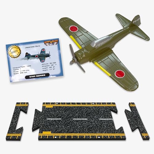 Hot Wings Planes Zero with Connectible Runway, Green